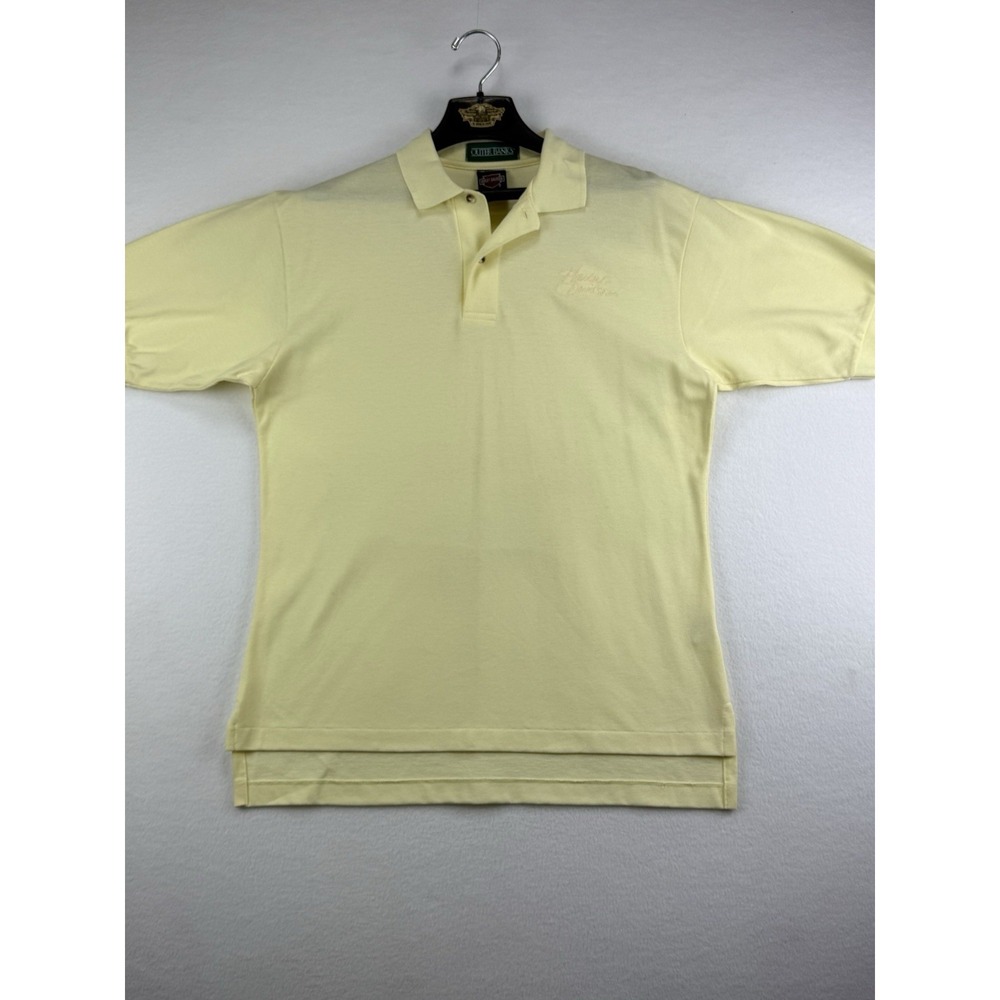 Harley Davidson Polo Shirt‎ Mens M Yellow Outer Banks USA Cotton Short Sleeve